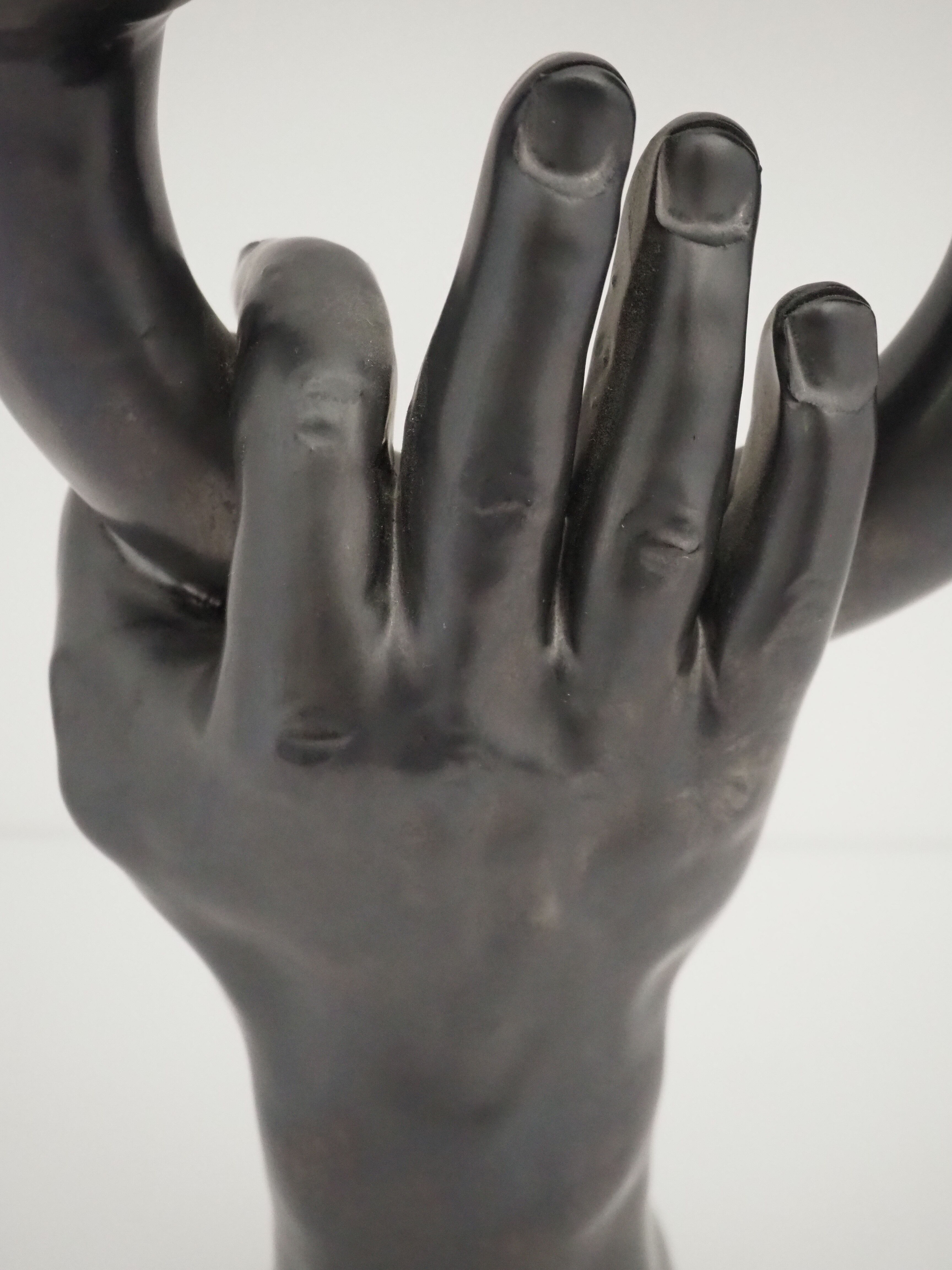 Hand-sculptured candlestick signed Jean Marais - Vallauris - Cocteau