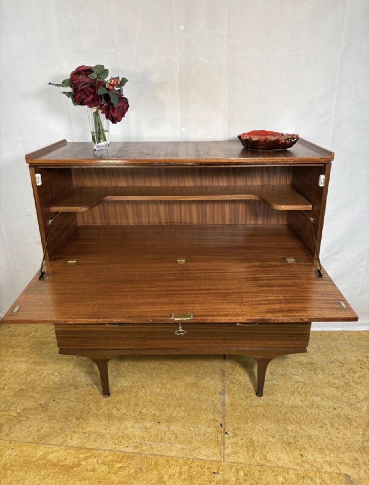 Mid-Century Retro Vintage Teak Bureau / Desk by Meredew 1960  Large Writing