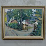 Swedish modern painting, 1946, oil on panel, framed, Hjamar Larsson