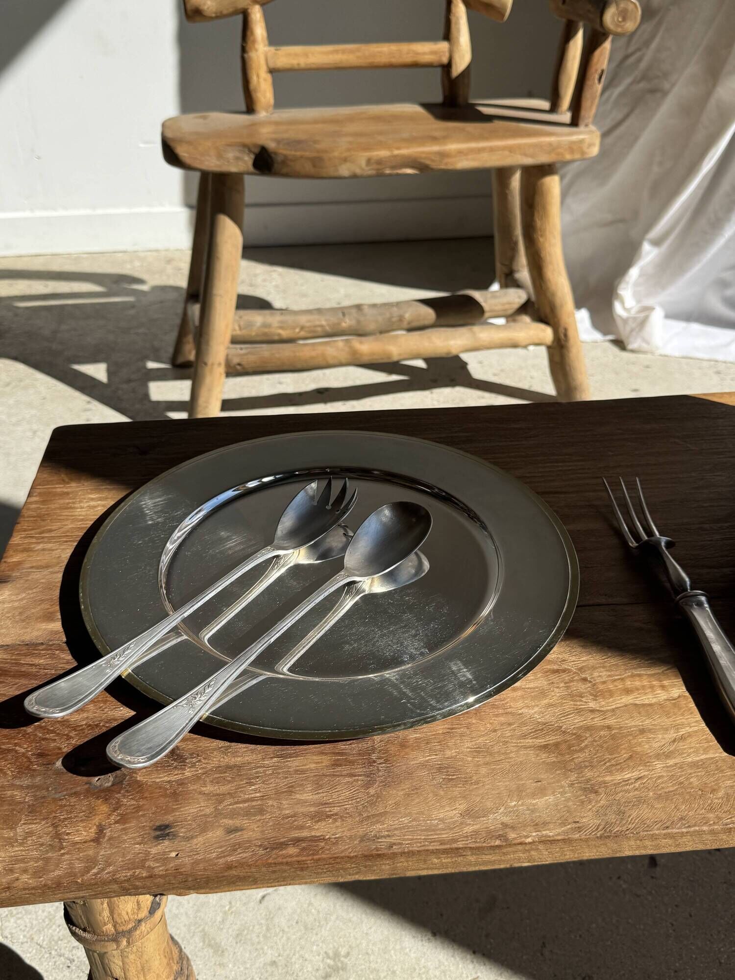 Silver-plated salad cutlery with laurel decoration in the Louis XVI style L27
