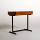 Teak and black painted metal desk, European production, 1960s