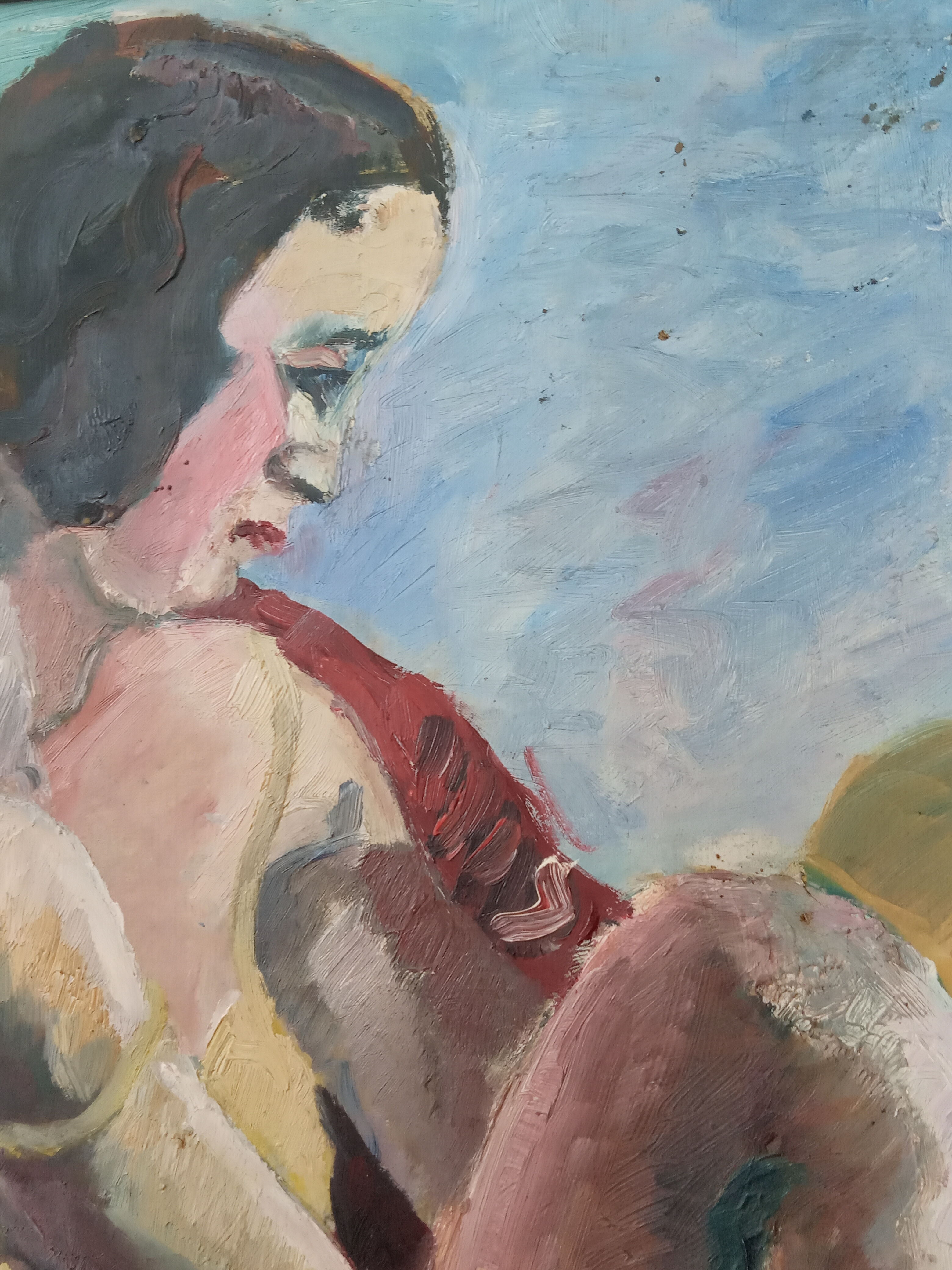 Portrait of a young woman in the hat