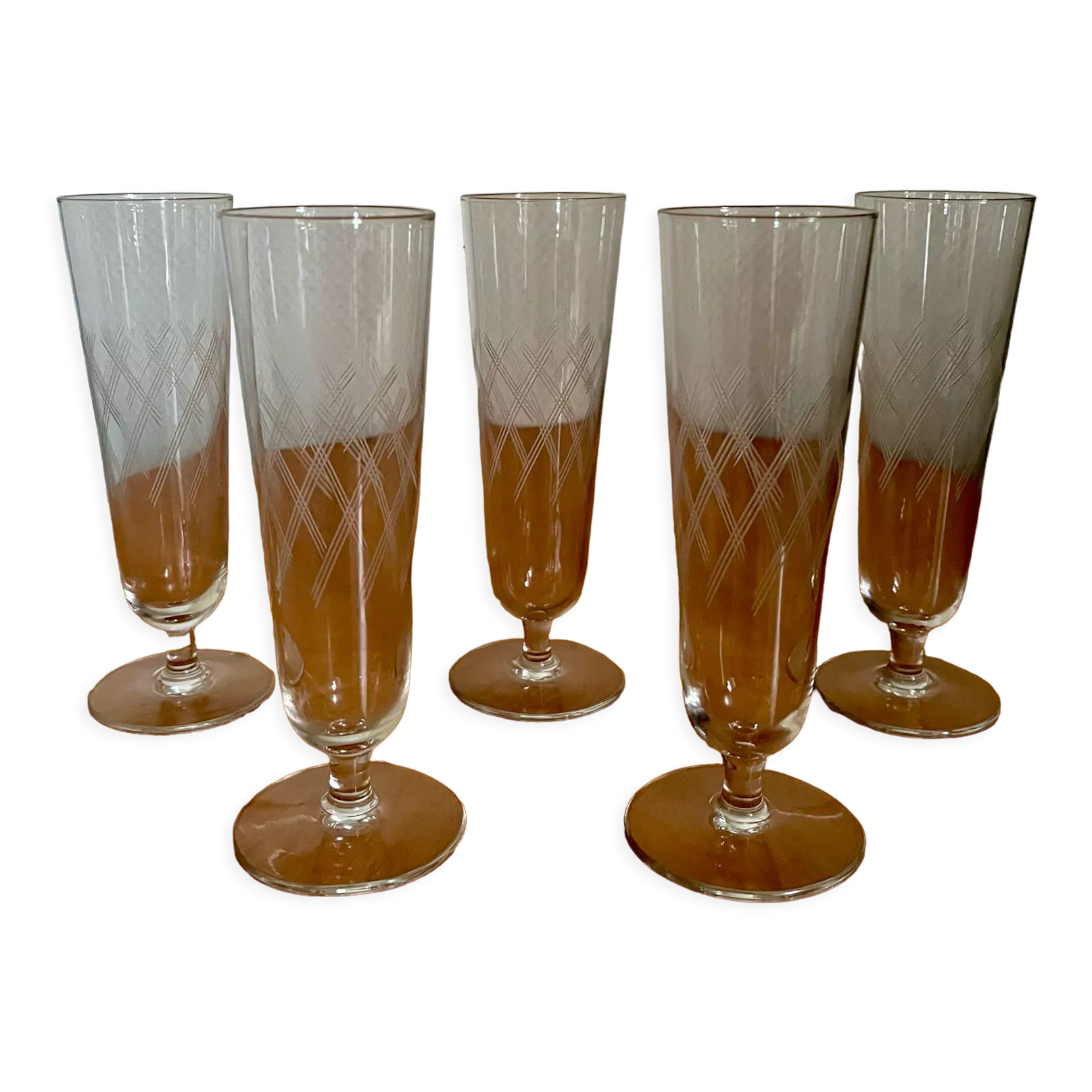 Vintage champagne flutes 1960