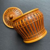 Pot with braided bamboo lid