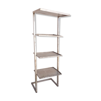 Industrial zigzag shelf in perforated metal