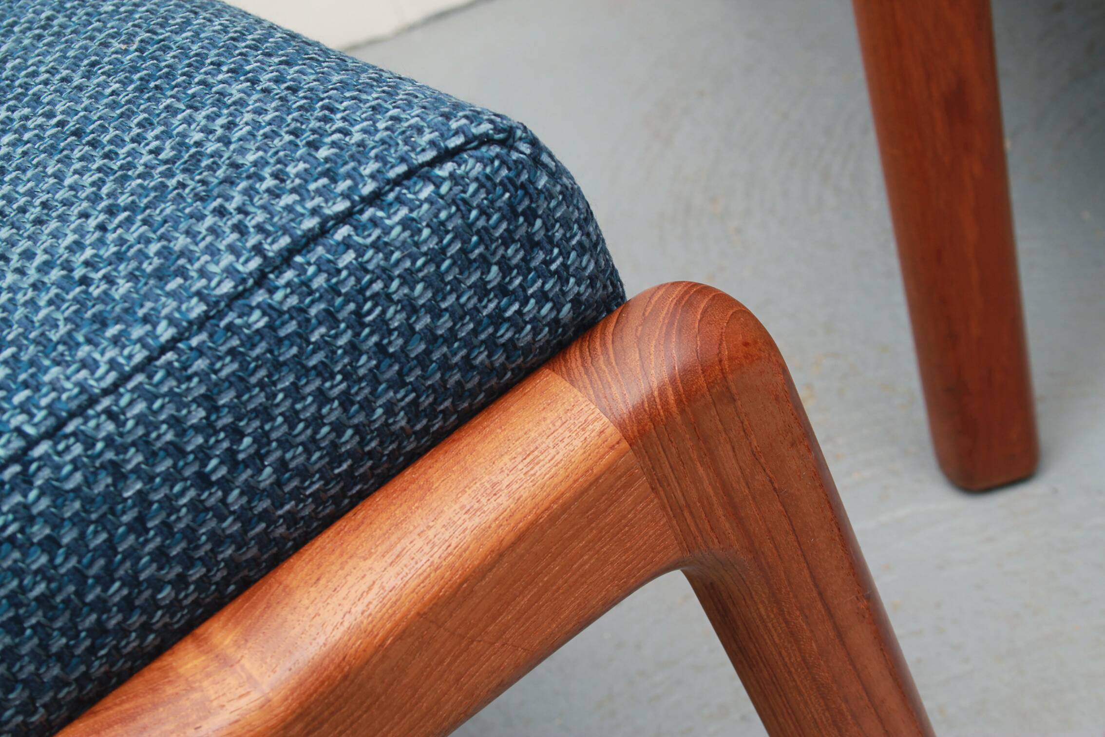 1960s armchair + ottomane teak, Ole Wanscher for Cado