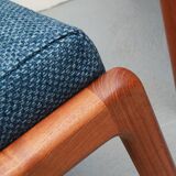 1960s armchair + ottomane teak, Ole Wanscher for Cado