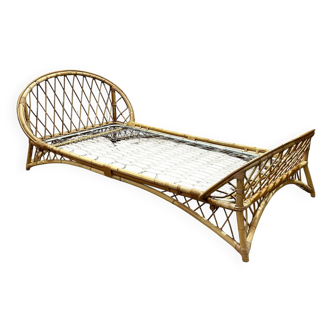 B4-709 1960s rattan bed with metal base - €320 - L=2m20
