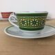 Set of 4 tea cups in colored porcelain