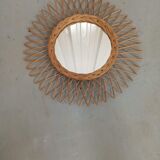 Round rattan sun mirror - 48cm