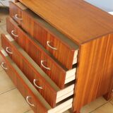 Dresser varnished vintage drawers inclined 1967