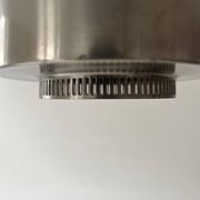 Vintage modernist chandelier, chrome metal, France 1940s