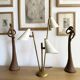 Italian three-headed brass lamp, 50s design