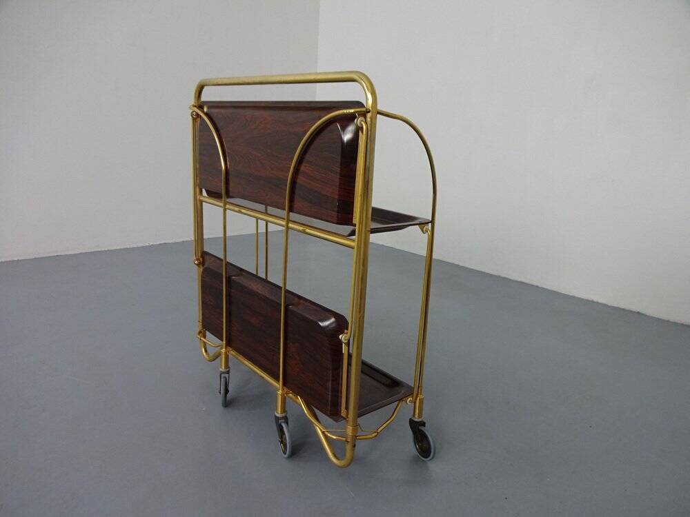 Vintage rosewood tea cart from Gerlinol, 1970s.