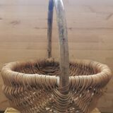 Large vintage basket braided wicker