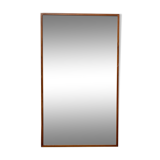 Vintage rectangular wall mirror teak frame