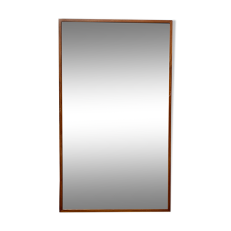Vintage rectangular wall mirror teak frame