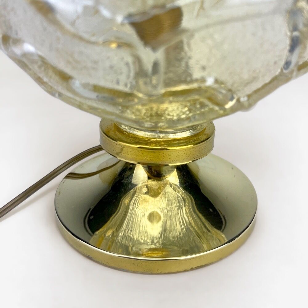 Glass and brass globe lamp Wortmann & Filz 60s