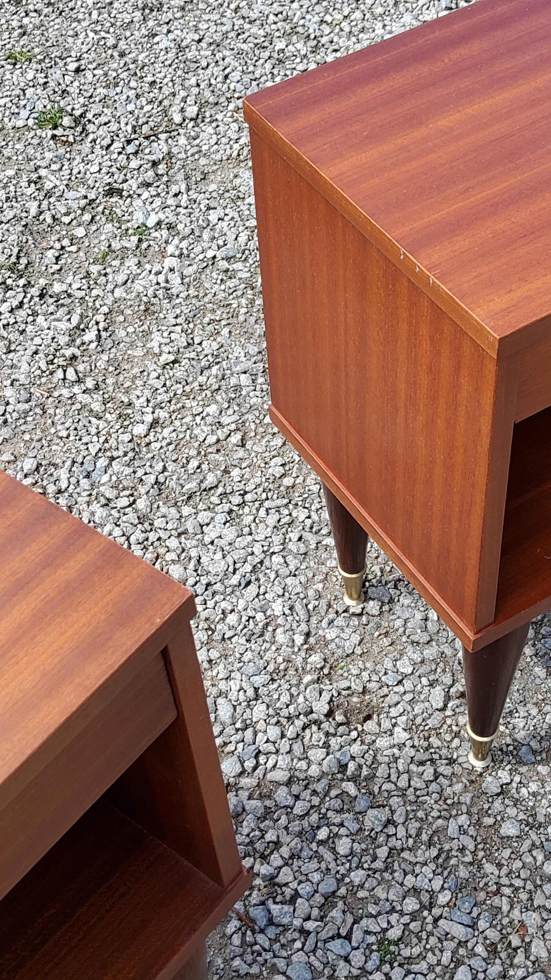 Pair of vintage bedside tables from the 60s in Scandinavian style