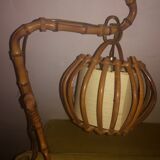 Two rattan wall lamps