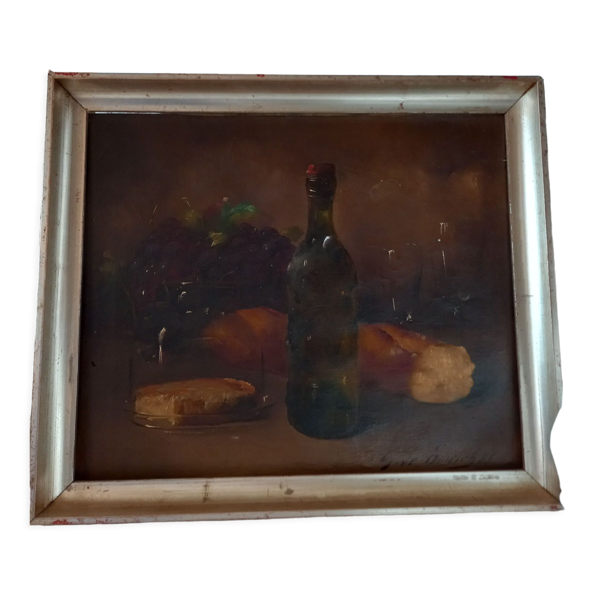 Table "wine, bread, cheese"