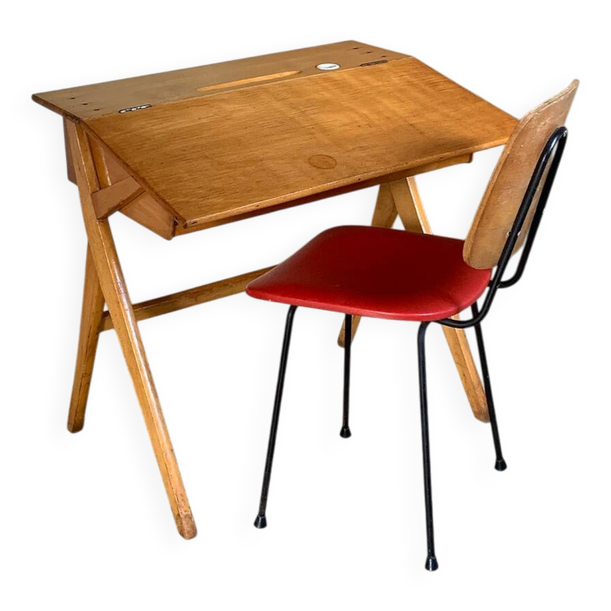 Bureau pupitre vintage pied compas portique