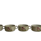Six ceramic floral cups