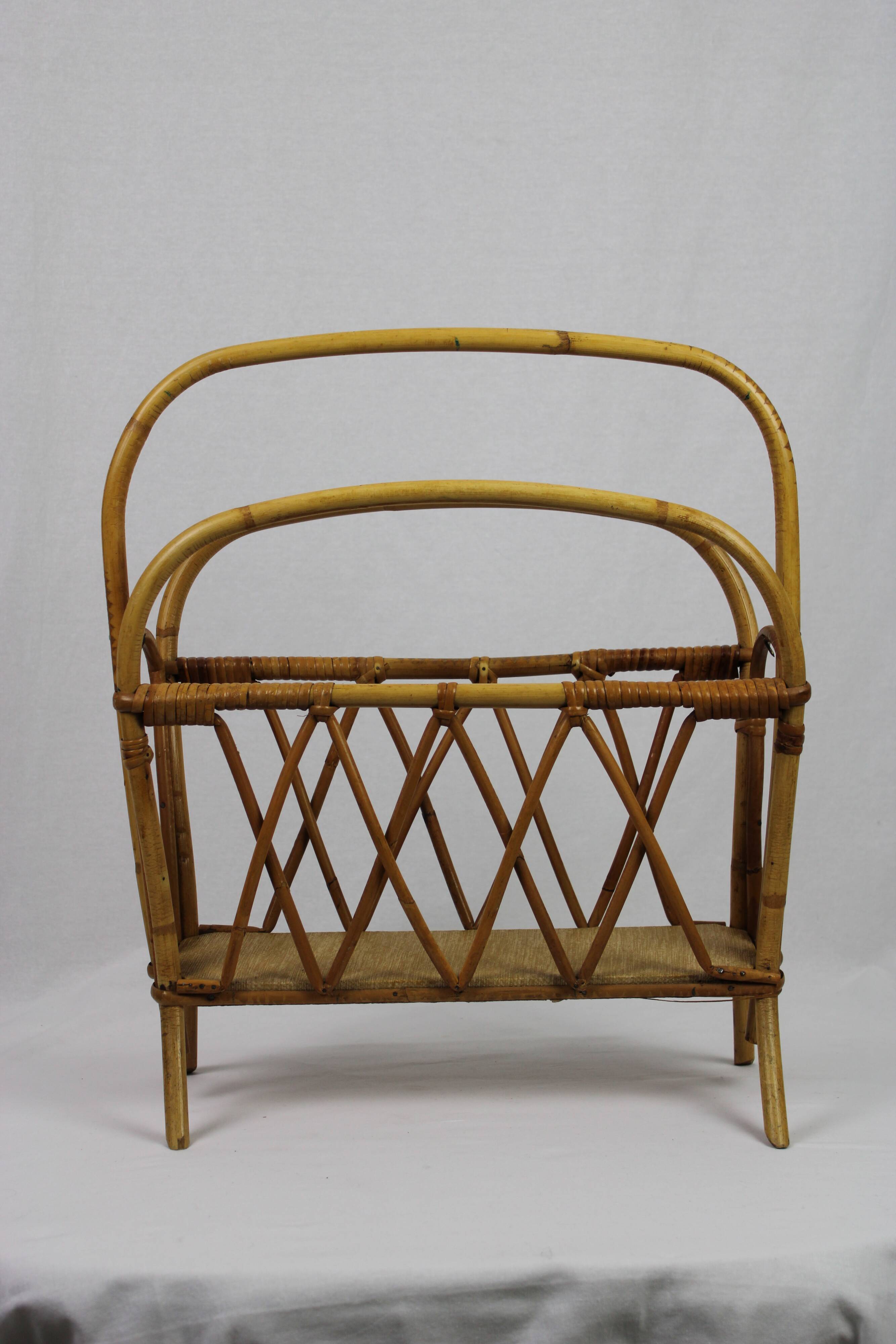 Rattan magazine holder
