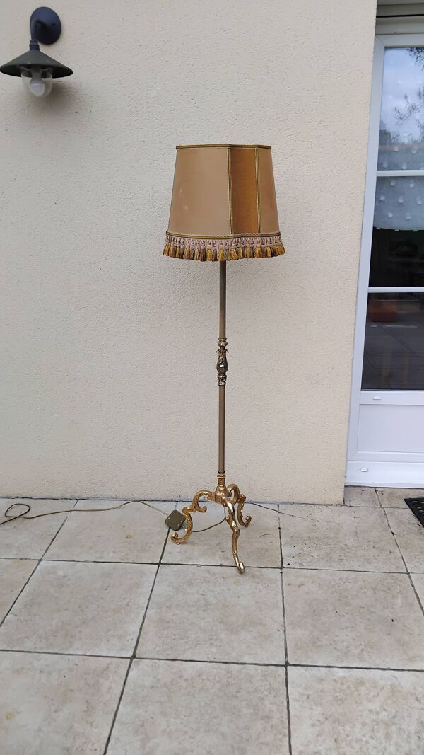 Lampadaire bronze style LOUIS XV vintage lampe sur pied