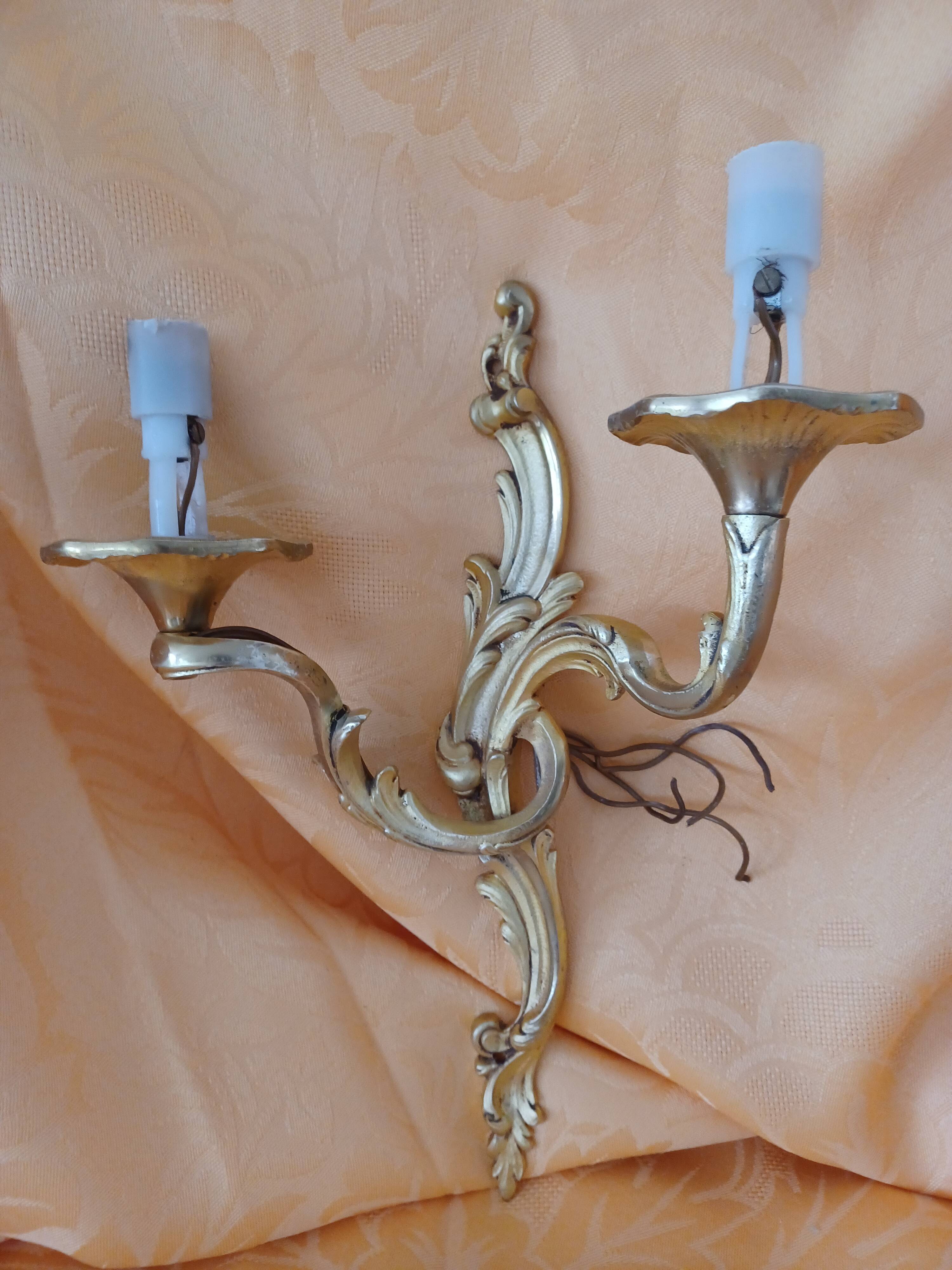 Wall lamp in bronze dora style louis xv