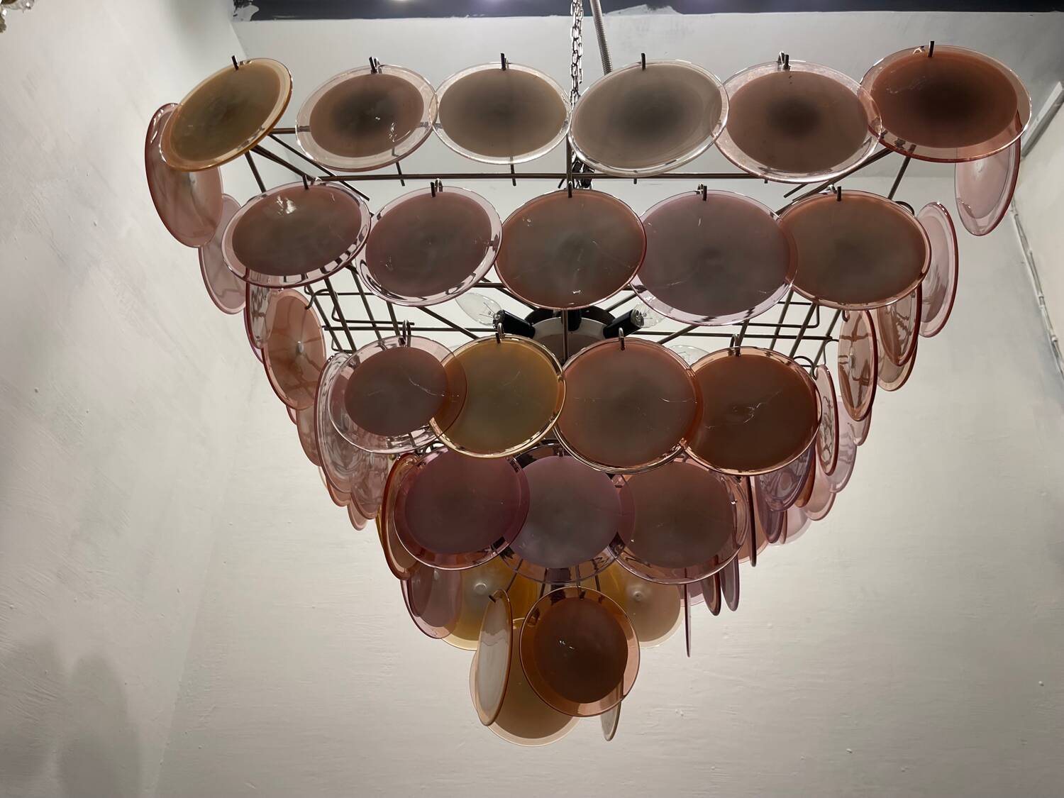 Large Murano Glass Disc Chandelier 1980’s