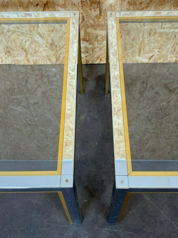 Tables basses en chrome & laiton