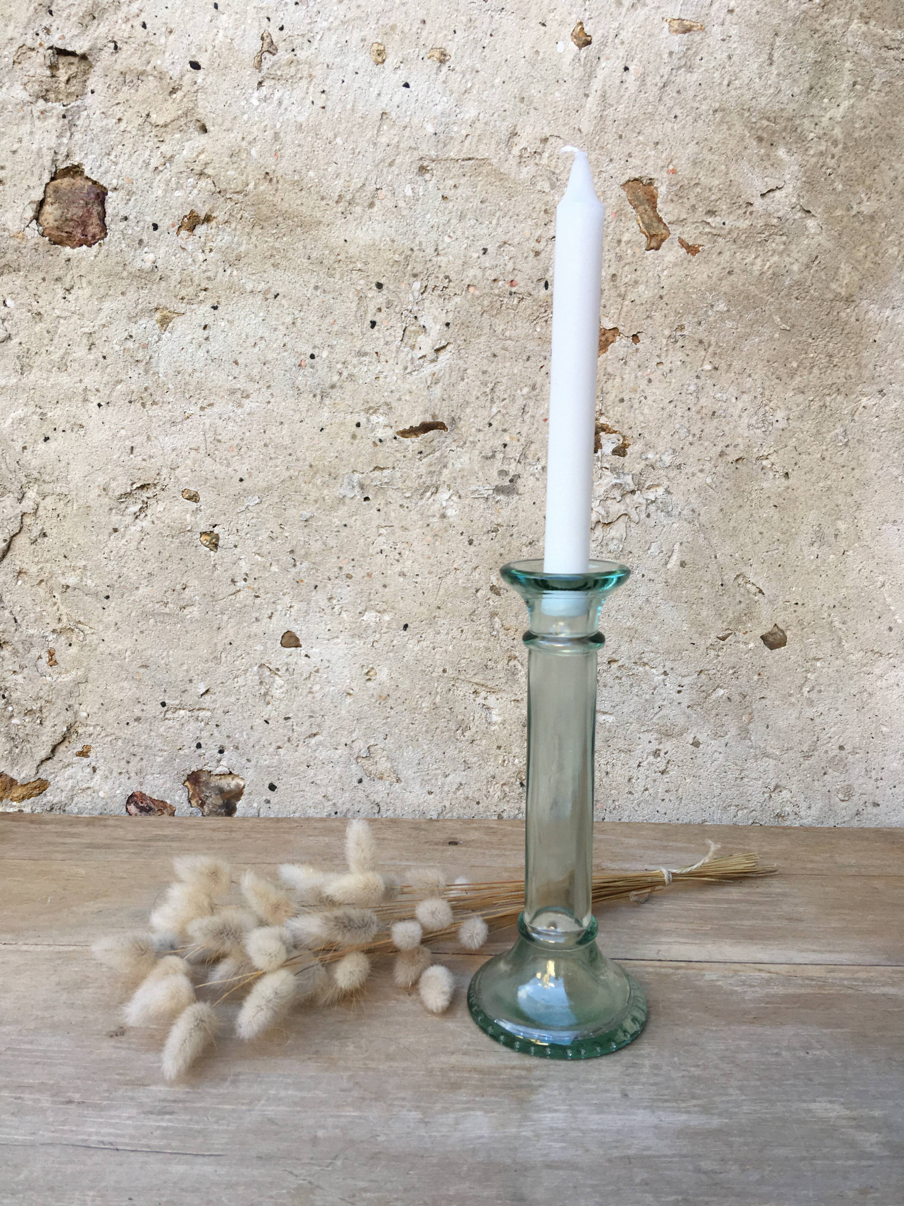 Green water candle holder