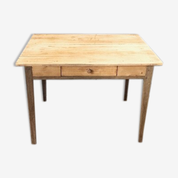 Raw wooden farm table