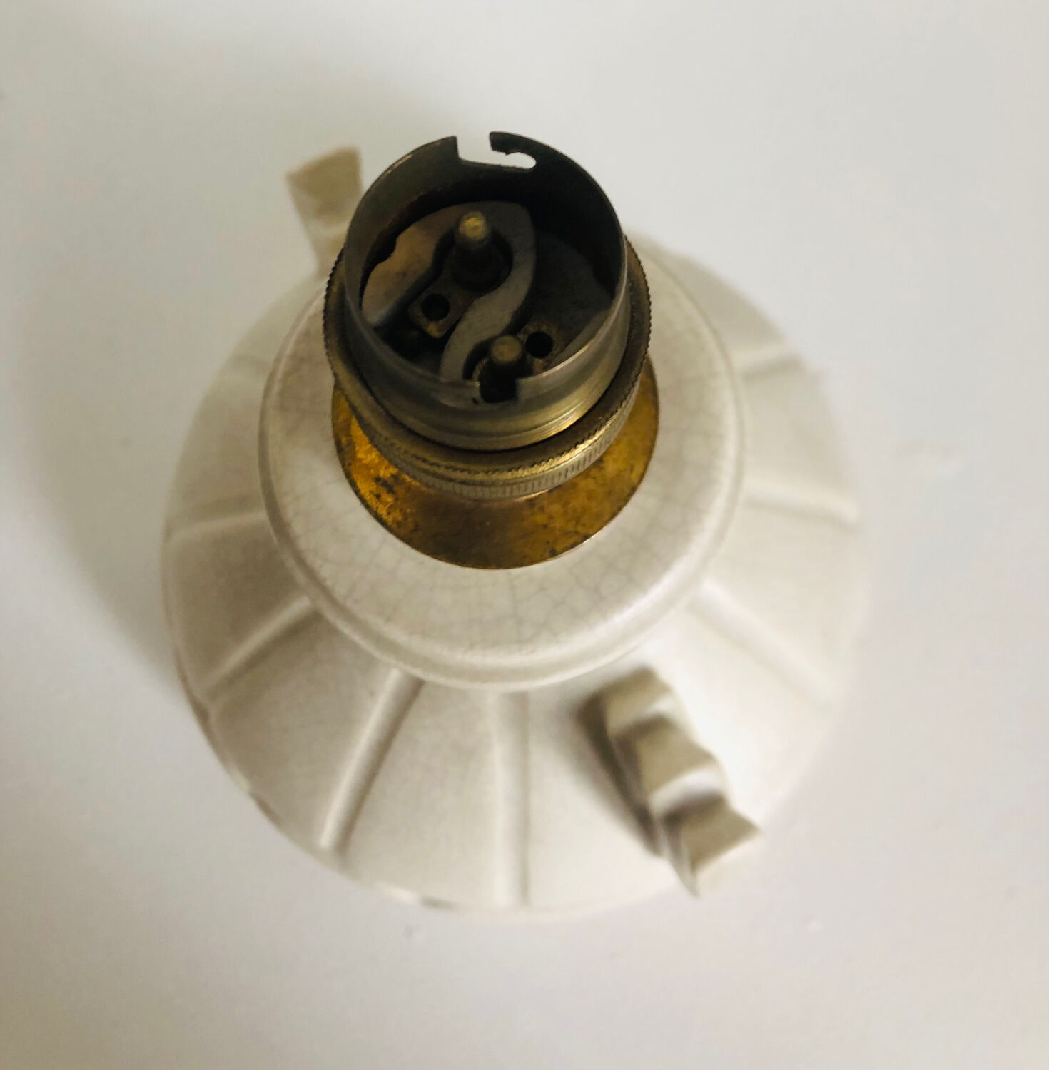 Art Deco lamp base in crackled ceramic