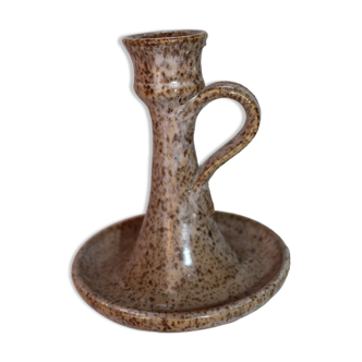 Cellar rat candlestick in enamelled speckled sandstone