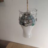 Crowned opaline stained glass and tassels