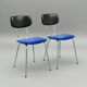 Chrome chair from the 70s – seat in electric blue velvet.