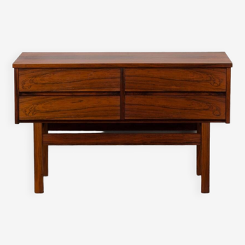 Small Scandinavian Rosewood Console with 4 Drawers, Denmark 1960s