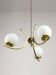 Mid-Century Italian Brass and Opaline Chandelier