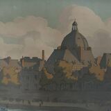 Lithograph by Henri Rivière, Parisian Landscapes, The Institute and the City