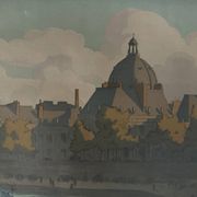 Lithograph by Henri Rivière, Parisian Landscapes, The Institute and the City