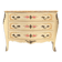 Curved Louis XV style commode in marble with painted floral decoration.