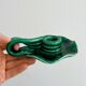 Vintage green glazed ceramic candle holder, organic design.