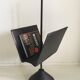 Minimalist Black Italian Magazine Rack by Porada Arredi, 1980s