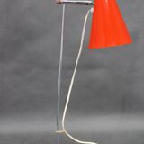 Lampe de table en chrome rouge Josef Hurka, Tchécoslovaquie années 1970