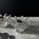 Pair of vintage cut plexiglass candlesticks — star shape