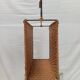 Rattan magazine rack with metal frame from the 50s