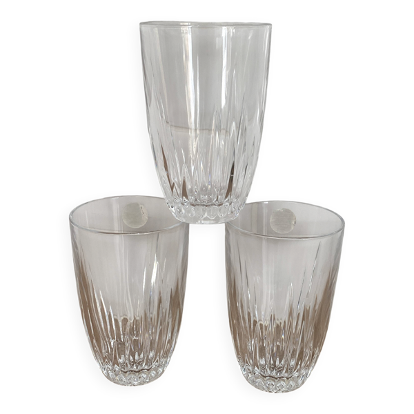 Set de 3 verres à eau en cristal de Flandre modèle Autriche