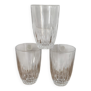 Set de 3 verres à eau en cristal de Flandre modèle Autriche